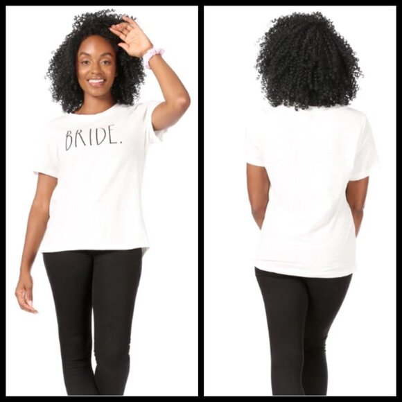 💕RAE DUNN💕 Bride T-Shirt & Something Blue Scrunchie Large L NWT - Picture 3 of 11